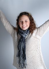 black and white striped scarf