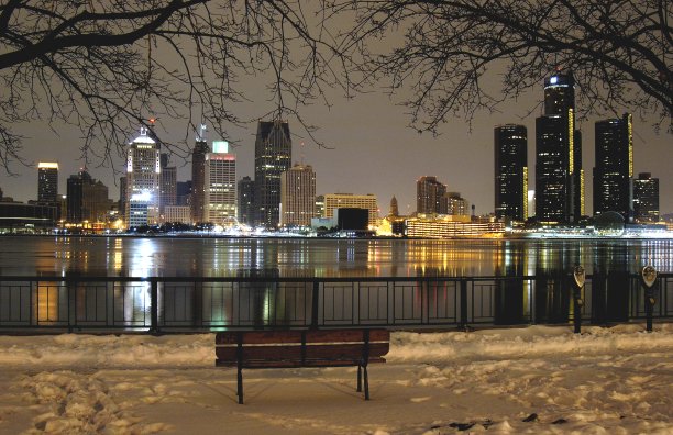 City on the Straits from across the Detroit River