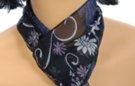 small belt scarf, blue on black