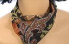small belt scarf, brown and green on black