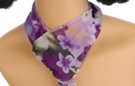 small belt scarf, purple pansy floral