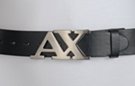 AX buckle on black belt strap