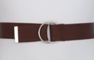 dark brown cotton canvas belt with nickel polish D-rings