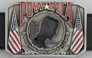 POW-MIA commemorative belt buckle with inscription