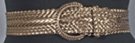 bronze faux leather braided belt snake skin weave, braided buckle and braided retainer