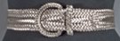 pewter faux leather braided belt snake skin weave, braided buckle and braided retainer