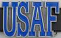 "USAF" for US Air Force belt buckle