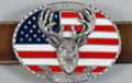 oval belt buckle, buck over USA flag