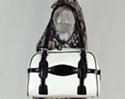boxy glossy vinyl handbag with contrasty straps