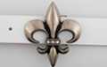 antique pewter and rhinestone fleur-de-lis belt buckle