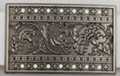 antique pewter belt buckle with poppy flower embroidery design