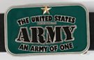 green enameled rectangular US Army belt buckle