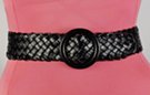 black basket weave braided vinyl cinch belt