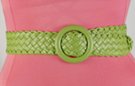 green basket weave braided vinyl cinch belt