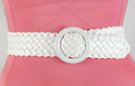 white basket weave braided vinyl cinch belt