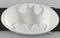 oval bat silhouette white enameled belt buckle