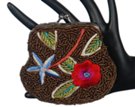 brown-bronze beaded embroidered petite coin purse