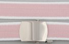 military web belt, dusty pink with white edge bead