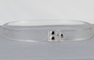 1-1/2" clear leather belt strap, snap closure