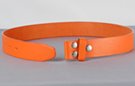 1-1/2" orange leather belt strap, snap closure