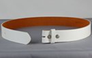 1-1/2" white leather belt strap, snap closure