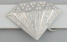 big glittery diamond-shape belt buckle