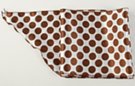 coffee polka dot on white charmeuse satin belt scarf