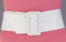 white quilted vinyl cinch belt with box buckle