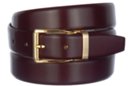 burgundy box leather dress belt with pin buckle