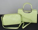 bracelet handle green purse with clutch insert