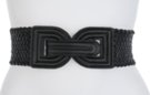braided black double D high waist stretch belt