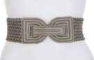 braided moon rock gray double D high waist stretch belt