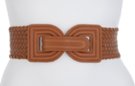 braided tan double D high waist stretch belt