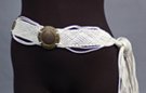 soft braided synthetic leather with medallions lashed on
