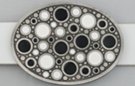 oval black and white bubbly belt buckle