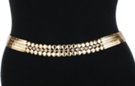 double rhinestones and buttons gold snake belly mesh chain belt