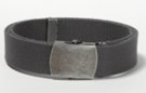 charcoal 1-1/4" military-style cotton blend web belt