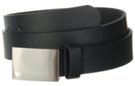 1-5/16" smooth black casual leather belt with bright nickel buckle