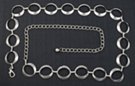 silver smooth circular link chain belt