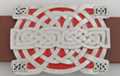 celtic interlaced red and pewter belt buckle