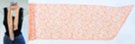 chiffon belt scarf, white daisies with orange eyes on a salmon field