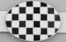 black and white checkerboard belt buckle