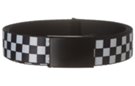 dye sub military web belt, black and white check