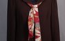 wine and rust floral chiffon belt scarf