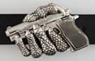 claw and pistol belt buckle