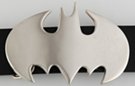 chrome cut metal bat silhouette belt buckle