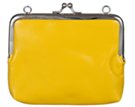 yellow coin purse with matching hand strap