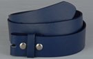 1-1/2" navy blue leather belt strap, snap closure