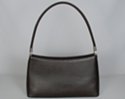 cord strap shoulder purse with flowing contour, coffee color