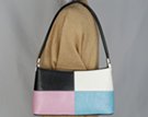 cord strap shoulder purse with flowing contour